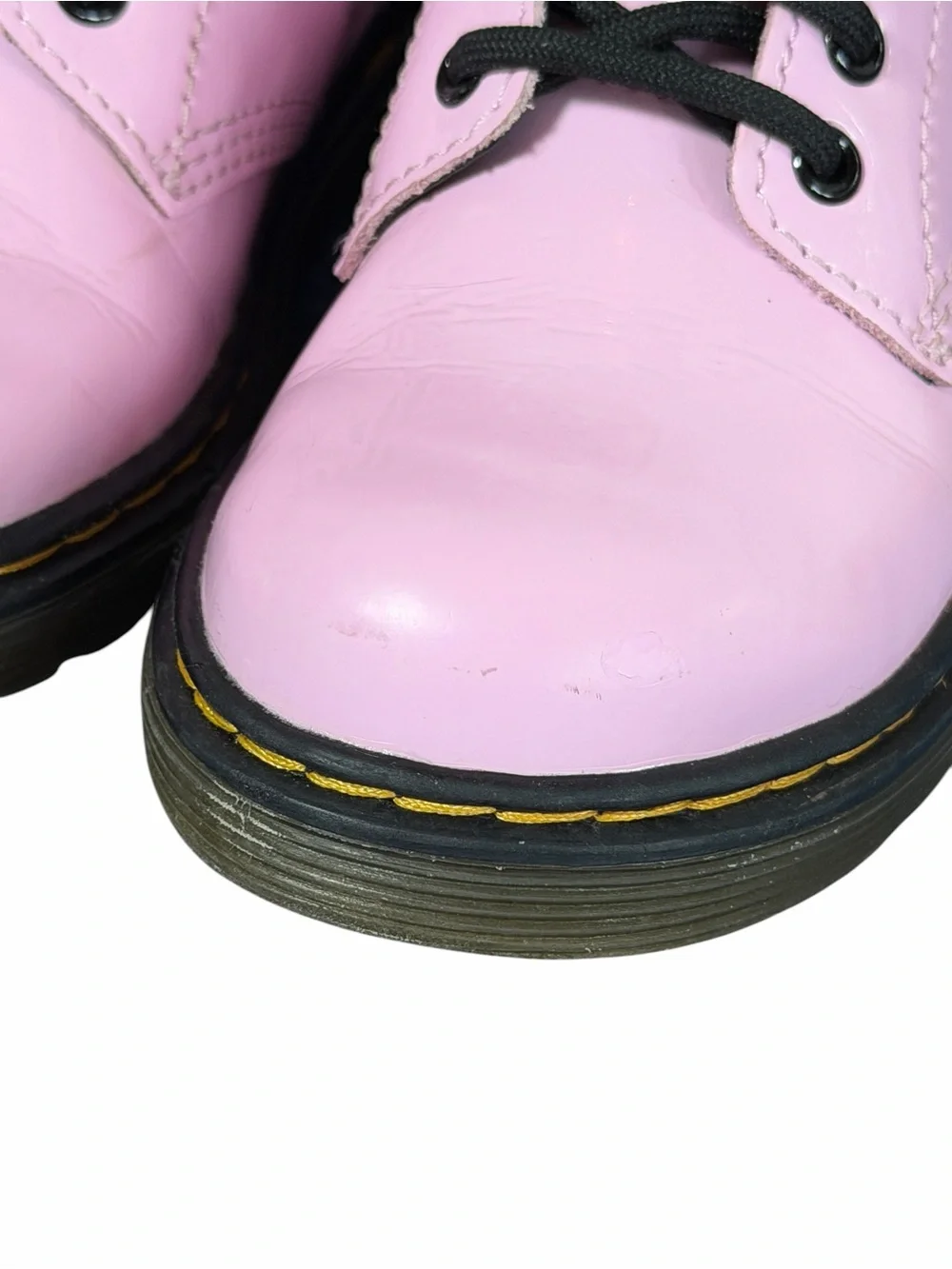 Girl’s Dr. Martens Pale Pink Patent Leather Side Zip Air Wair Boots Sz 11